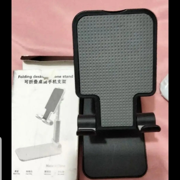 Foldable Mobile Phone & Tablet Stand Holder - Angle Height Adjustable - Black - Picture 8 of 8